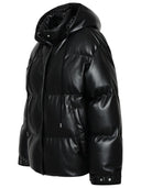 Stella Mc Cartney Altermat Black Imitation Lear Down Jacket