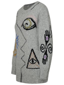 Stella Mc Cartney Artwork Sweater In Grey Alpaca Blend