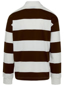 A.P.C. Brown And White Cotton Riley Polo Shirt