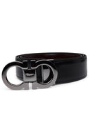 Salvatore Ferragamo Black Lear Belt