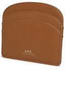 A.P.C. Demi Lune Cardholder In Beige Lear