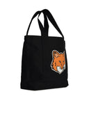 Maison Kitsuné 'Fox Head' Black Cotton Shopping Bag
