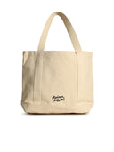 Maison Kitsuné 'Fox Head' Light Beige Cotton Shopping Bag
