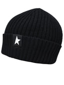 Golden Goose Black Wool Damian Star Beanie