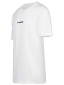Maglietta in cotone bianco jil sander