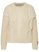 Maglione di lana vergine avorio d'oro