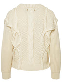 Maglione di lana vergine avorio d'oro