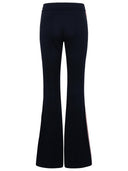 Balmain Hw Flare Pants In Blue Cotton Blend