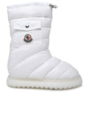 Moncler 'Gaia Pocket' Mid Boots In White Laqué Nylon