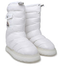 Moncler 'Gaia Pocket' Mid Boots In White Laqué Nylon