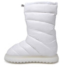 Moncler 'Gaia Pocket' Mid Boots In White Laqué Nylon