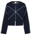 Kenzo 'Kenzo Sashiko Stitch' Sweater In Navy Wool Blend