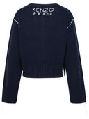 Kenzo 'Kenzo Sashiko Stitch' Sweater In Navy Wool Blend