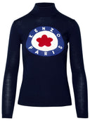 Kenzo Blue Wool Turtleneck Sweater