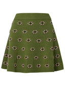 Kenzo Green Wool Mini Skirt
