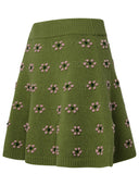 Kenzo Green Wool Mini Skirt