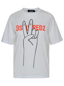 Maglietta di cotone bianco dsquared2