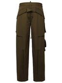 Pantaloni di cotone verde dsquared2