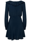 Alessandra Rich Blue Silk Blend Dress