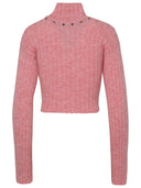 Alessandra Rich Rose Virgin Wool Blend Sweater