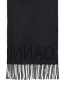 Ganni zwarte gerecyclede wollen sjaal