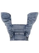 Ganni Light Blue Denim Top