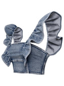 Ganni Light Blue Denim Top