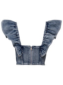 Ganni Light Blue Denim Top