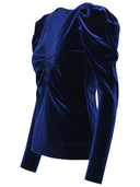 Camicetta di maglia di velluto blu ganni