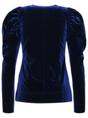 Camicetta di maglia di velluto blu ganni