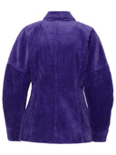 Ganni 'Corduroy' Purple Corduroy Blazer