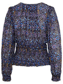 Isabel Marant Etoile 'Nibel' Blue Silk Blend Blouse