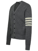 Thom Browne Grey Virgin Wool Cardigan
