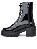 Stuart Weitzman Black Patent Lear Soho Boots
