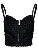 Versace Black Wool Blend Bustier Top