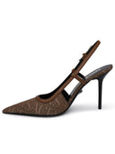 Versace brown cotone miscela slingbacks