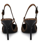Versace brown cotone miscela slingbacks