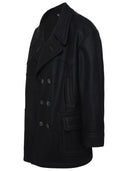 Cappotto di lana nera di maison margiela