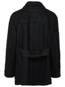 Cappotto di lana nera di maison margiela