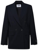 MSGM Navy Virgin Wool Blazer