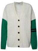 Msgm Ivory Cashmere Blend Cardigan