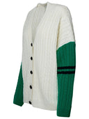 Msgm Ivory Cashmere Blend Cardigan