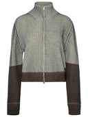 Mm6 Maison Margiela Two Tone Wool Blend Turtleneck Sweater