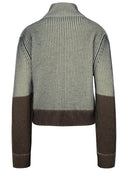 Mm6 Maison Margiela Two Tone Wool Blend Turtleneck Sweater