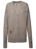 Mm6 Maison Margiela Beige Alpaca Blend Cardigan