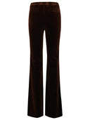 Pantalon d'étro Flare en velours marron