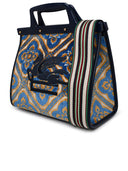 Etro Love Trotter Multicolor Cotton Blend Midi Bag