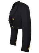 Palm Angels 'Boyfriend' schwarzer Wolle Mischung Crop Blazer