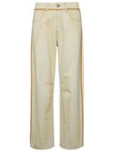 Palm Angels Ivory Cotton Jeans