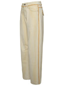 Palm Angels Ivory Cotton Jeans